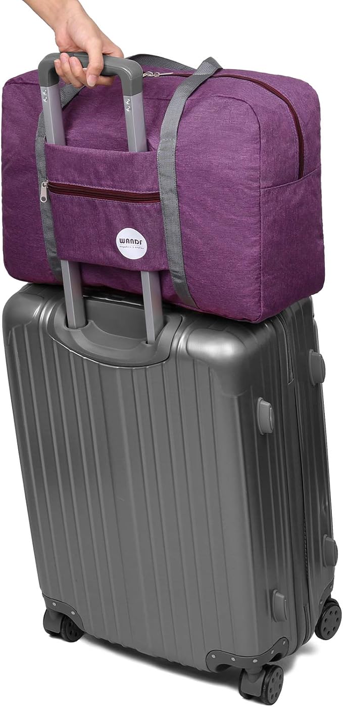 WANDF Personal Item Travel Bag, Carry On Duffle Bag Women | 18x14x8 inches, Airline Underseat Aprroved, Weekend Overnight Trips, Lightweight Packable - Image 5