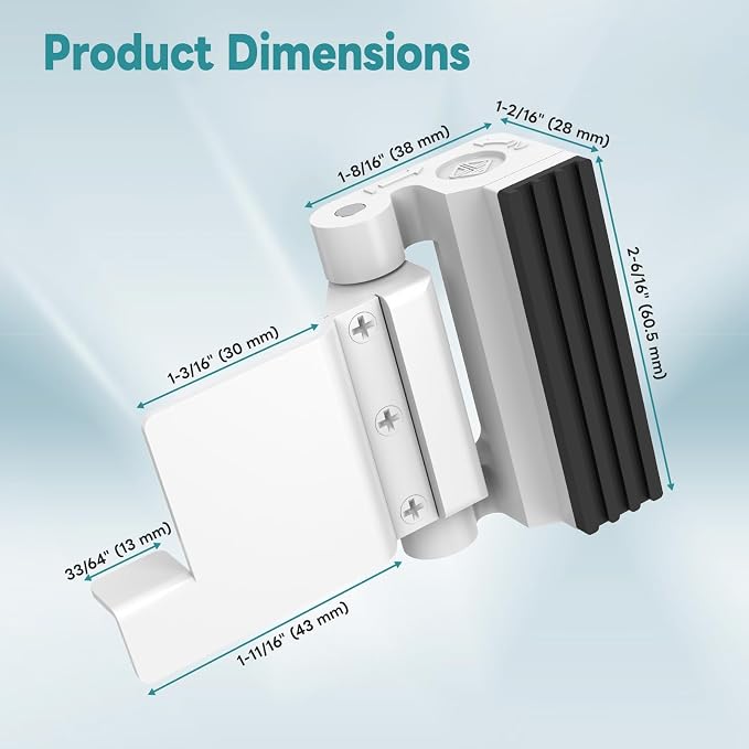 Upgraded Portable Security Door Reinforcement Lock - No Drilling Flip Lock Latch Prevents Unauthorized Entry Fits Inward-Opening Doors, Apartment, Hotel, Travel (White-2 Pcs) - Image 2
