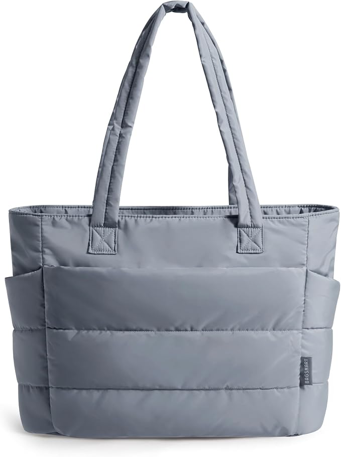 BAGSMART Tote Bag for Women, Lightweight Puffy Tote Bag with Compartments Shoulder Bag Handbag for Travel, Work, Gym | Lightweight by BAGSMART