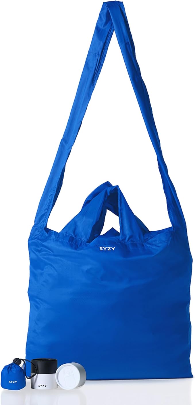 SYZY World's Most Compact Travel Tote Bag Portable Shopping Beach Market Bag - Reusable Collapsible Stuffable by SYZY