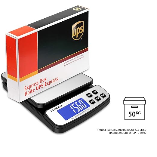 Digital Shipping Scale 110 lbs x 0.1oz with Hold/Counting Function/Tare,Stainless Steel Platform Small Mail Scale for Package,Postal,Food,Postage,Offices and Kitchen - Image 4