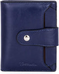 BOSTANTEN Leather Womens Wallet Small RFID Blocking Credit Card Holder | Removable ID Window, Zipper Coin Pocket, Bifold, Minimalist, Fits Small Purses, Daily Use, Ladies Gifts, Navy Blue by BOSTANTEN