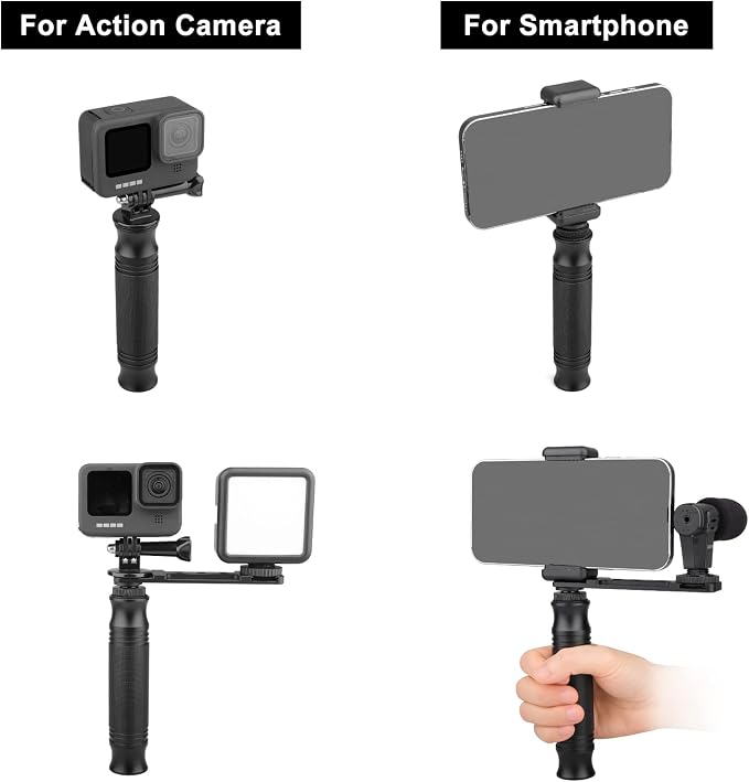ChromLives Camera Handle Grip Support Mount Universal Handlegrip Camera Stabilizer with 1/4 inches Male Screw for Digital Video Cameras Camcorder Action LED Light Phone - Image 5