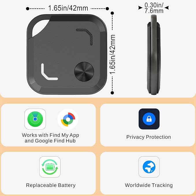 Reyke Dual-System Bluetooth Tracker Tags for Android & iOS, 4 Pack | Works with Apple Find My or Google Find Hub, Dual-System Bluetooth Item Finder for Keys, Luggage, Backpacks and Wallets - Image 6