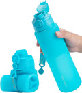 TakeToday Collapsible Water Bottles 32oz, Foldable Travel Water Bottle, BPA Free, Silicone Water Bottle Leakproof for Hiking, International Travel, Outdoors by TAKETODAY