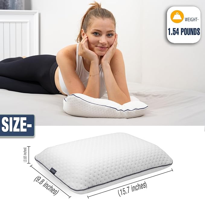 alkamto Travel & Camping Comfortable Memory Foam Pillow – Easy to Carry Portable Bag – Temperature Regulating Pillow Case (White) - Image 5