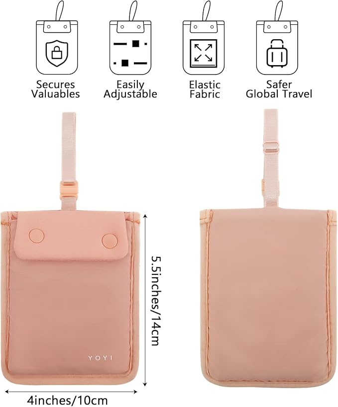 YOYI YOYI RFID Blocking Bra Wallet Travel Pouch, Secret Pocket for Cards | Skin-friendly fabric so thin it disappears inside your bra, RFID blocking keeps cards and cash secure from theft on the go - Image 2