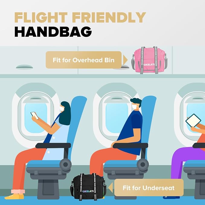 Sport Gym Bag for Women, Carry on Tote Personal Item Bag with Shoes Compartment, Travel Duffle Bag for Girl, Lightweight Overnight Luggage Bag for Travel, Airplanes, Sports - Black - Image 6