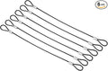 PATIKIL 8 Inch Safety Cable Lock, 6 Pack Stainless Steel 2mm Dia Security Wire Rope with Double Loop for Stage Lighting Luggage Lock Black by PATIKIL