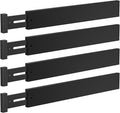 4 PCS Drawer Divider, 17"-22" Adjustable Bamboo Drawer Dividers Organizers, Expandable Separators for Kitchen, Clothes, Dressers, Home, Office, Black by Unknown