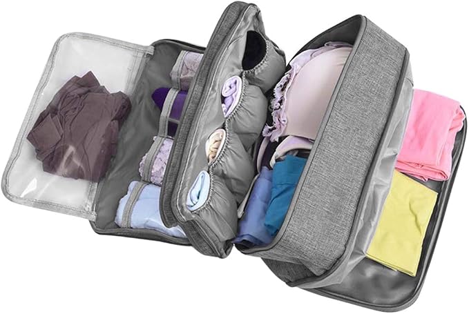 Portable Underwear Bra Storage Bag Waterproof Travel Organizers Multi-Layer Toiletry Packing Cube by Unknown