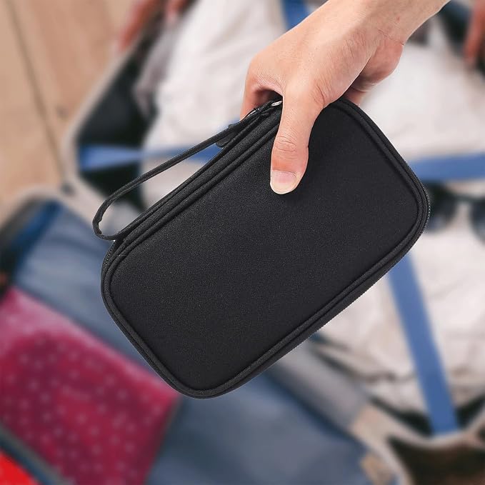 CAAORDKSO Electronic Organizer Case, Travel Cable Organizer Pouch Electronic Accessories Carry Case Water Resistant Organizer Pouch Bag for Cable, Cord, Charger, Phone, Power Bank, Earphone (Black) - Image 4