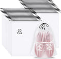 20 Pack Shoe Bags for Travel, Clear Travel Shoe Bags for Packing Waterproof | 15.7" x 11.8" Large Portable Drawstring Travel Shoe Storage Bag Travel Essentials Women for and Men by COIDEA