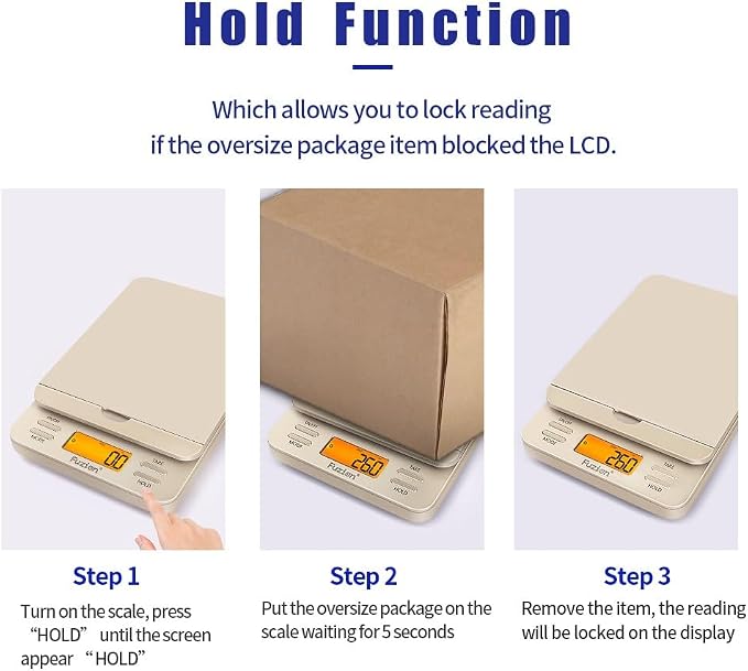 Fuzion Shipping Scale, 86 lb/0.1oz Digital Postal Scale for Packages | Hold & Tare, Package Scale, Mail Scale, Shipping Scale for Small Business, Parcel, LCD Display, Battery & AC Adapter Included - Image 4