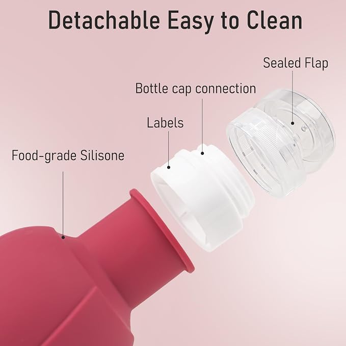 Travel Containers Bottle for Toiletry 4 Pack 3oz Leakproof TSA Approved & Refillable Mini Cream Jars, Silicone Squeeze Tube Rose Bottles for Shampoo Lotion Body Wash BPA Free +Bag, Red Pink Rose - Image 4