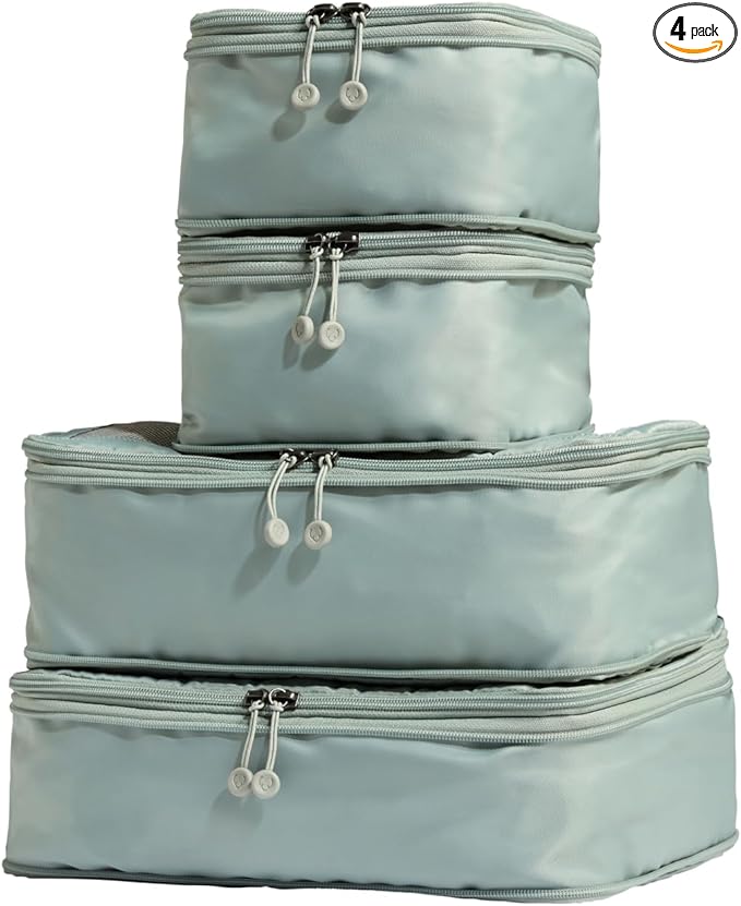 ANTLER - Compression Packing Cubes for Travel, Luggage Organiser for Suitcases or Bags, Travel Accessories, Set of 4, Mist Blue by Unknown