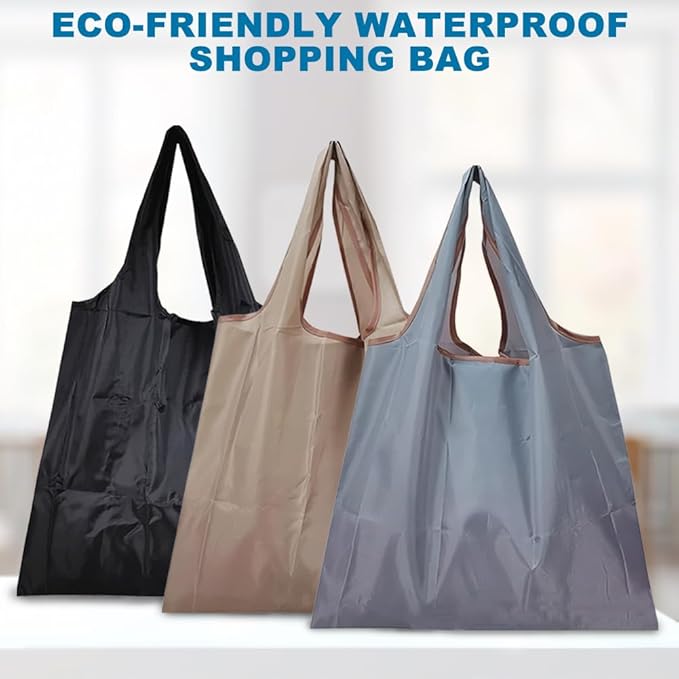 Foldable Reusable Grocery Bags 3 Pack, Shopping Bags for Groceries | Foldable shopping bags for groceries, travel, car storage, supermarket trips, and everyday reusable tote bag carry - Image 6