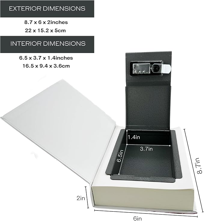 Real Paper Diversion Book Safe with combo lock- Secret Box Collection Box- Art of Design. Safe for money, disguised safe, real book pages, money hiding, diversion safe. - Image 4