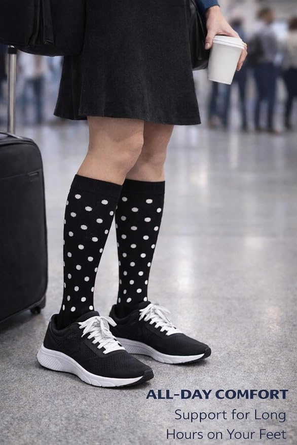 Aoliks Medical Compression Socks for Women & Men, Support Knee High Socks for Running,Nurses,Travel - Image 2