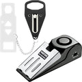 Portable Door Lock + Door Stop Alarm Set – Travel Safety Kit for Hotel Rooms, Home, Dorms & Apartments – (Black, Lock + Alarm) by PocketLock