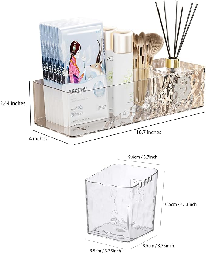 Lae Nuvole Adhesive Shower Caddy 4-Pack, Wall Bathroom Organizer, Clear | No-Drill, Renter Friendly, Quick-Drain Bottom, Holds 11 lbs, for Shower & Makeup Storage, apartment dweller, home organizer - Image 2