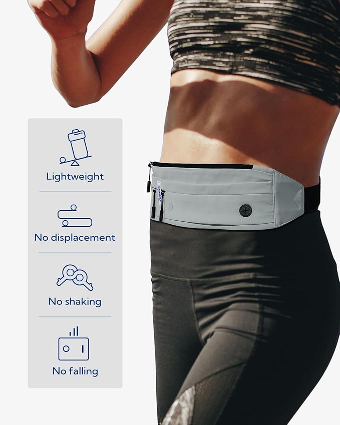 WATERFLY Running Belt Fanny Pack:Phone Holder Belt for Men Women | Lightweight, Soft and breathable fabric,SBS zipper, adjustable waist belt, Zero bounce, Suitable for running workout Fitness - Image 5
