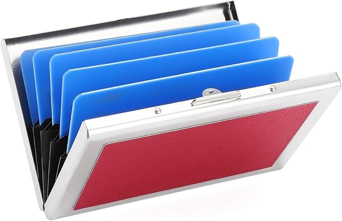 Credit Card Holder Wallet for Women Men Stainless Steel Metal Card Case RFID Blocking Business Card Protector Case with 6 Slots by LOUEBICA