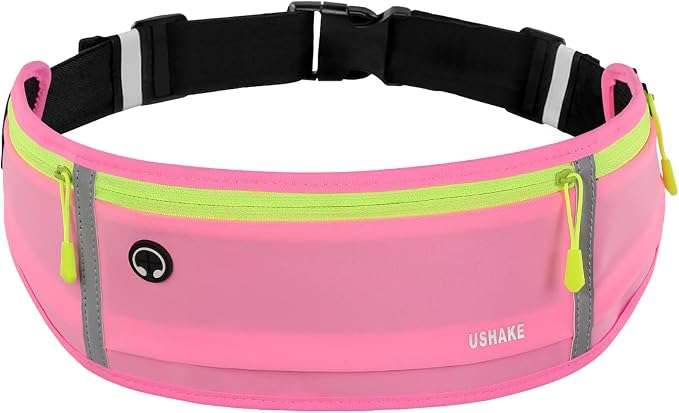 USHAKE Slim Running Belt, Workout Fanny Pack for Men Women,Exercise Waist Pack for Apple iPhone Holder, Runner Belt for Running Walking Cycling Camping Gym by USHAKE