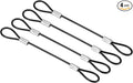PATIKIL 5 Inch Safety Cable Lock, 4 Pack Stainless Steel 2mm Dia Security Wire Rope with Double Loop Double Loop for Stage Lighting Luggage Lock Black by PATIKIL