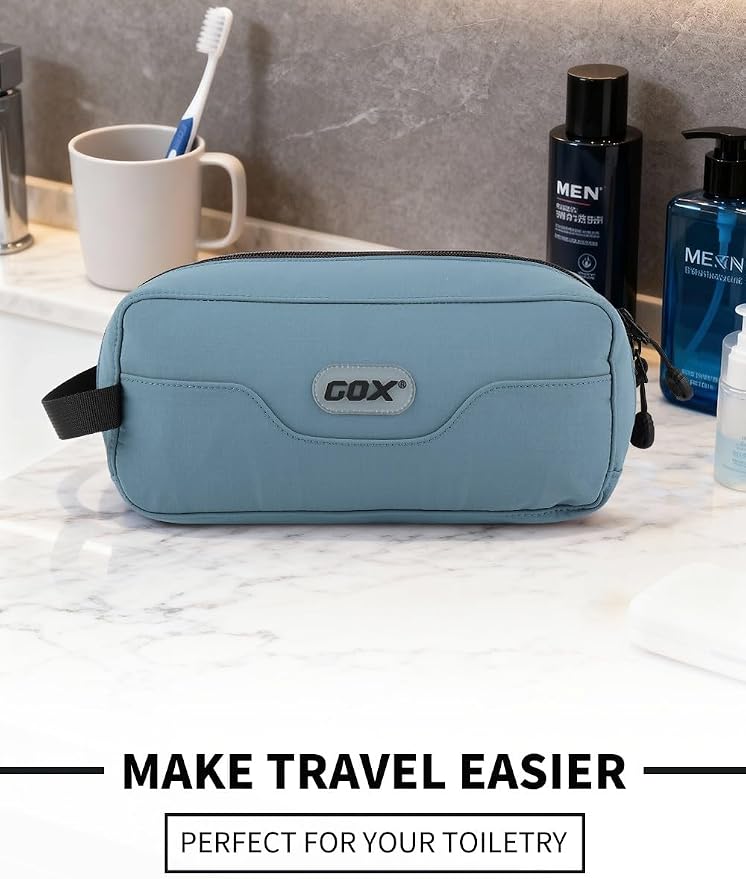 GOX Travel Toiletry Bag Dopp Kit Case for Men Multifunction Packing Organizer Pouch (Haze Blue) - Image 2
