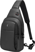 Sling Bag for Men, Anti Theft Crossbody Bag with Lockable Zipper, Water Resistant Chest Bag Fits 11” iPad & Switch 2, Lightweight Sling Backpack for Travel, Work & Commuting by baaob