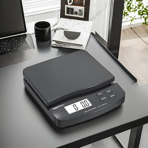 Amazon Basics Digital Postal Shipping Scale with Tare Function, AC Adapter, 65 lb Capacity, 0.1 oz Readability, LCD Display, Black - Image 7