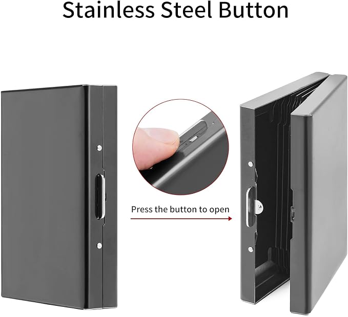 Credit Card Holder Wallet Stainless Steel Card Case RFID Blocking Business Card Holder Protector for Women Men - Image 4