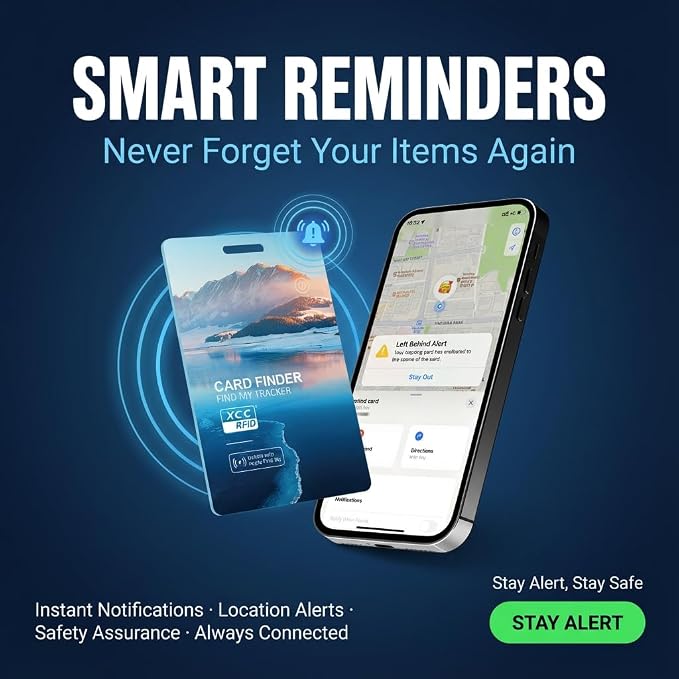 Wallet Tracker Card, IP68 Water Proof Tracking Card for Luggage Tags, Rechargeable Thin GPS Smart Finder for Luggage Tag,Passports and More Phone Finder(iOS Only) (Blue) - Image 7