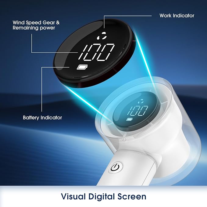 【15000RPM】Portable Handheld Turbo Fan, 1-100 Speed,Ultra High-speed,Personal Hand Held Travel Fans,5000mAh Battery Rechargeable Mini Fans,Digital Display,Small Pocket Fan for Summer Essential Gift - Image 5