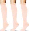 (3 pairs) Compression Socks 20-30 mmHg Long Knee High Socks for Women Men Support Athletic Travel Daily Wear by Saniripple
