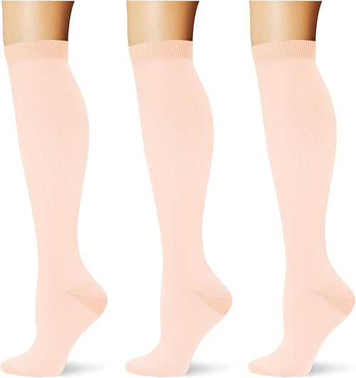 (3 pairs) Compression Socks 20-30 mmHg Long Knee High Socks for Women Men Support Athletic Travel Daily Wear by Saniripple