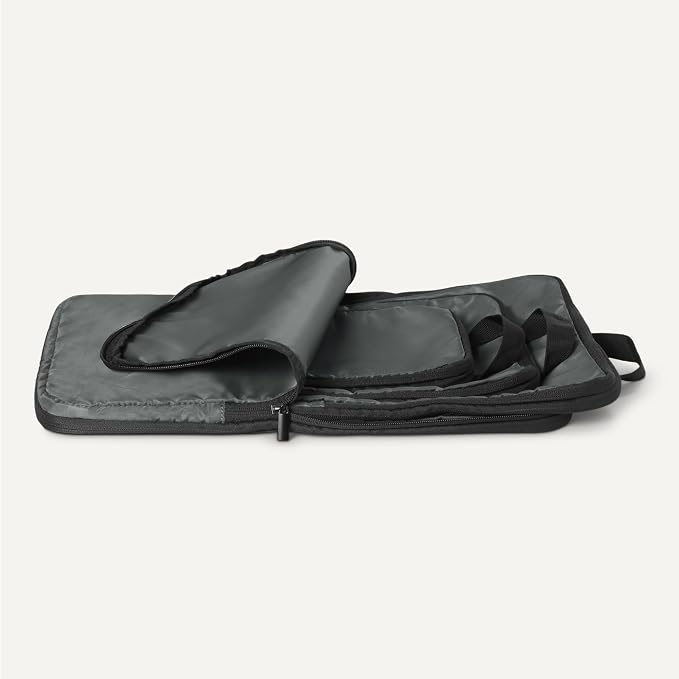 Amazon Essentials Ultralight Compression Packing Cubes, Recycled Fabric, 2 Zippers, 4-Pack, Grey, for Suitcases or Backpacks - Image 4