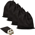 4 Pcs Travel Shoe Bags for Packing with Drawstring,17.7" x 13.8",Black | Dust Resistant,Machine Washable & Reusable Storage Pouch,Drawstring Closure,Travel Essentials for Women & Men by LAKEOFFIRE