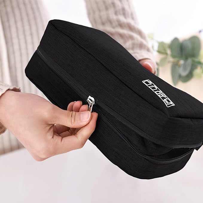 Travel toilet bag is used to store toiletries, Suitable for short-term travel use hanging toilet bag (Black) - Image 4