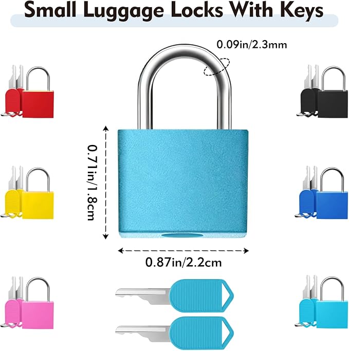 6Pcs Luggage Locks Small Suitcase Locks with Keys Plastic-Covered Mini Padlock for Suitcase Backpack Box Bag - Image 2