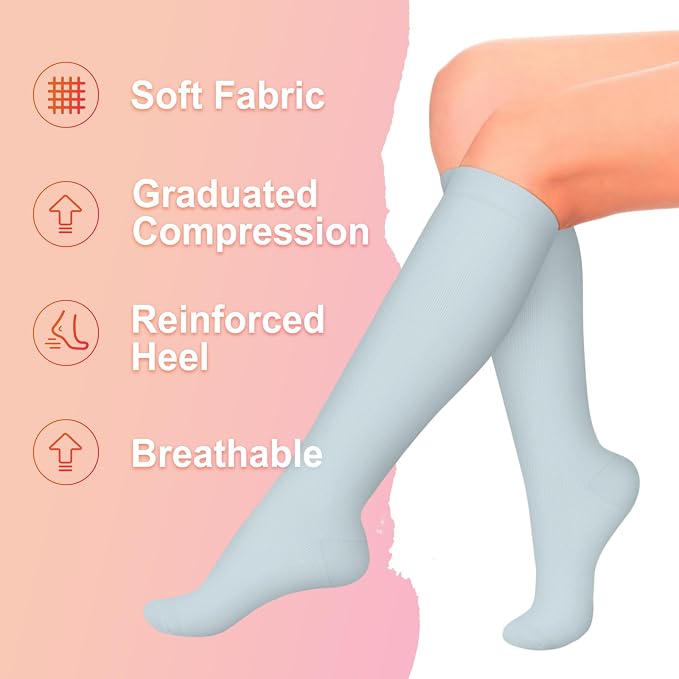 4 Pairs Compression Socks for Women Circulation-Best Support for Nurses,Running,Athletic,Travel - Image 5