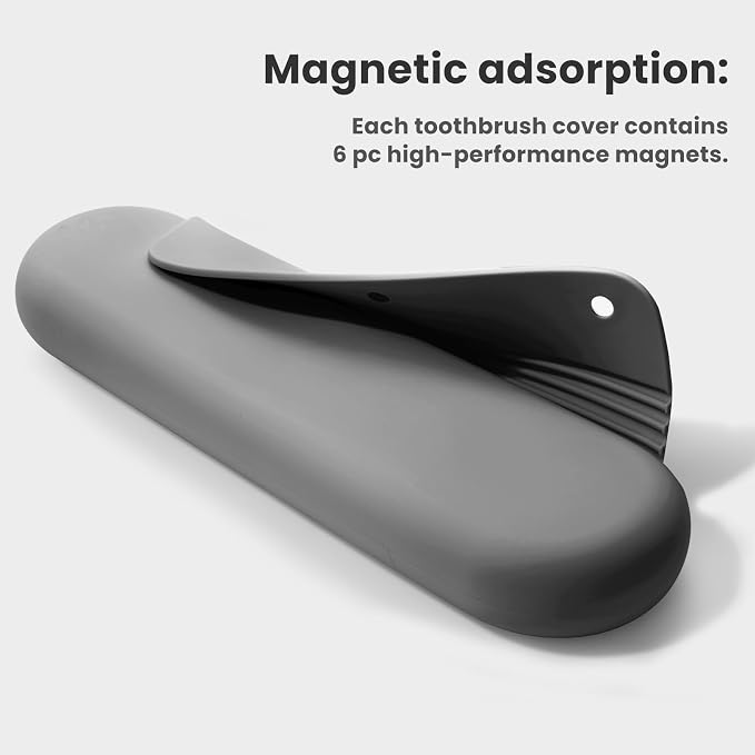 Silicone Electric Toothbrush Travel Case, Manual Toothbrush Travel Cover for Men and Women,Toothbrush Holder for Travel,Gym and More, Fits Most Manual and Electric Toothbrushes - Gray - Image 5