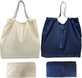 2 PC Foldable Reusable Shopping Bags - 210D Nylon Waterproof Grocery Tote Bag with Drawstring Mouth & Reinforced Handle by XKE-X