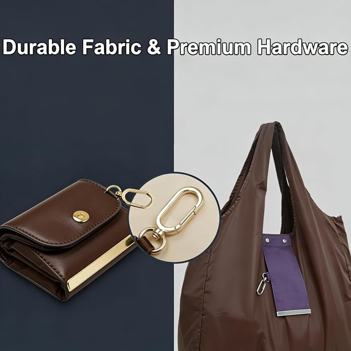 Reusable Grocery Bags, Foldable Tote Bag with Key Ring – Portable Packable Shopping Bag for Daily Use | Packable - Image 4