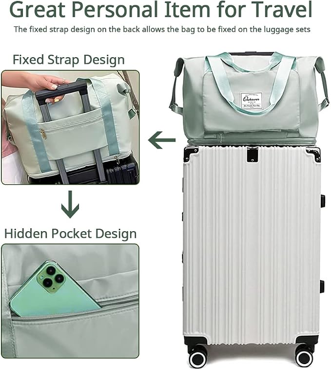 Large Capacity Foldable Travel Bag | Expandable Portable Carry on Bag Dry&Wet Separation Sports Duffel Bag - Image 4