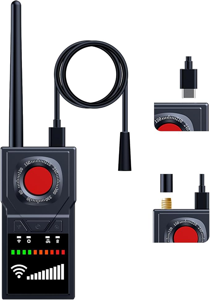 Multifunctional Hidden Camera Detector & GPS Detector With Silent Mode | Anti-spy Detector GPS 6 Modes，Bug Detector Listening Device Detector for Travel, Hotel, Car Privacy Protection with LED by Unknown
