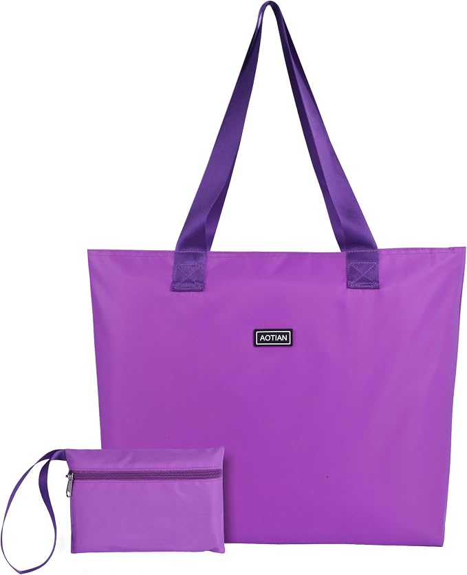 AOTIAN Reusable Grocery Bag, Foldable Shopping Tote Bag with Zipper Closure | Holds up to 50 lbs, Doubles as a phone pouch, Durable & tear-resistant. For travel, gym, beach & daily use, Machine washable by AOTIAN