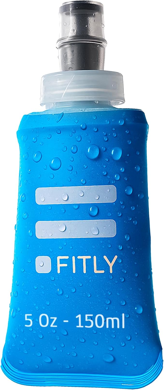 FITLY Soft Flask - Shrink As You Drink Soft Water Bottle for Hydration Pack - Folding Water Bottle Ideal for Running, Hiking, Cycling, Climbing & Rigorous Activity by FITLY