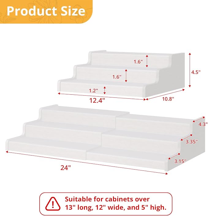 3-Tier Expandable Bamboo Can Organizer for Pantry, Holds 24 Cans, White | Adjustable Can Storage Rack for Kitchen Cabinets, Soda & Canned Goods Holder for Pantry Organization, White (Patent Pending) - Image 6